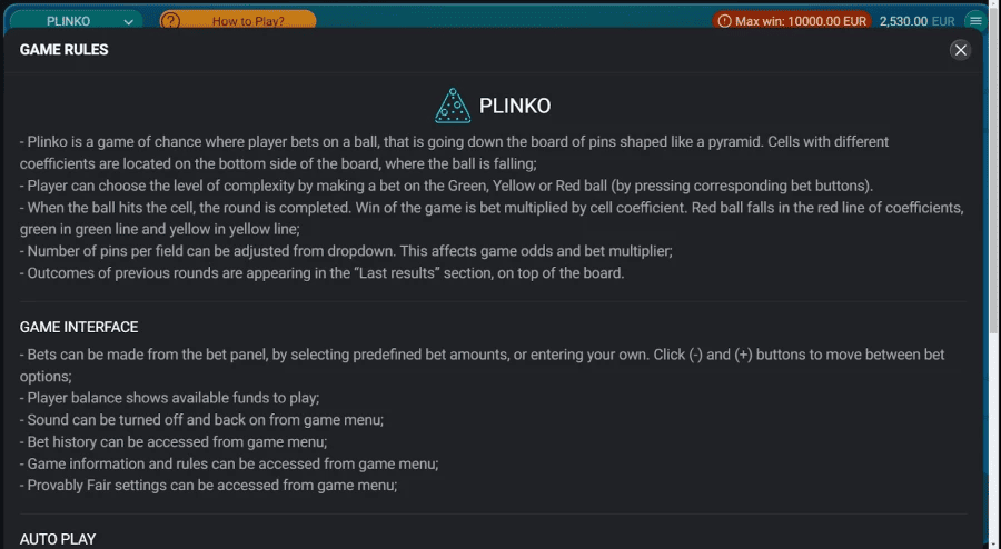 Plinko πλεονεκτήματα